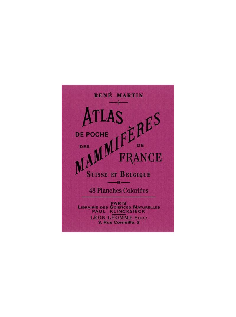 Atlas de poche des mammifères de france, Suisse et Belgique