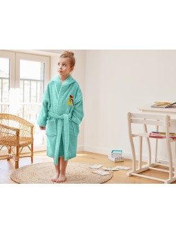 Peignoir brodé à capuche...