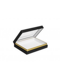 Boîte avec anneaux, fond mousse, 26x19cm