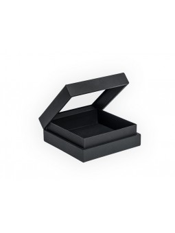 Boîte avec anneaux, fond noir, 15x15cm