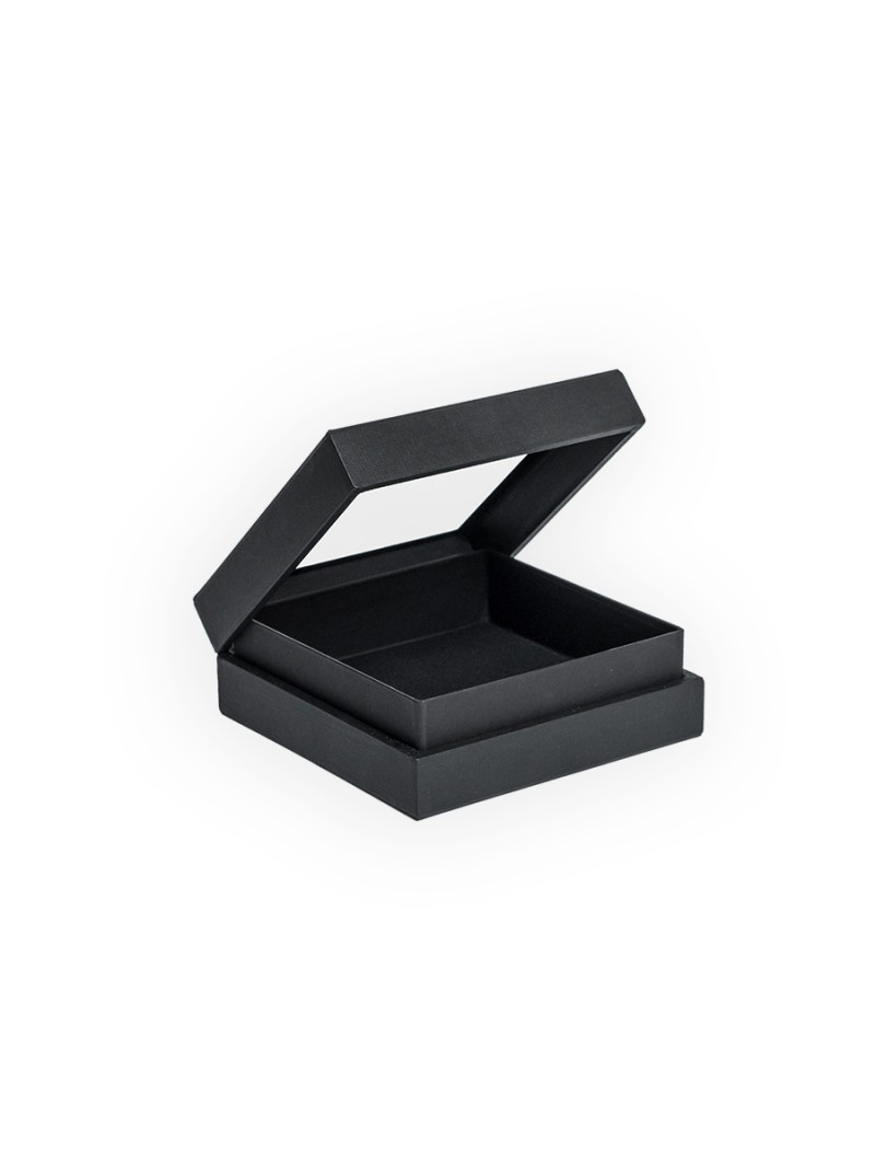 Boîte avec anneaux, fond noir, 15x15cm